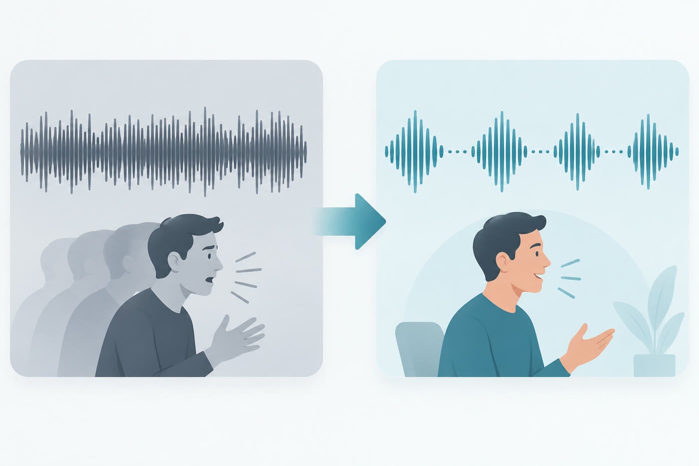 why do I talk so fast two-take comparison for testing a slower pacing cue